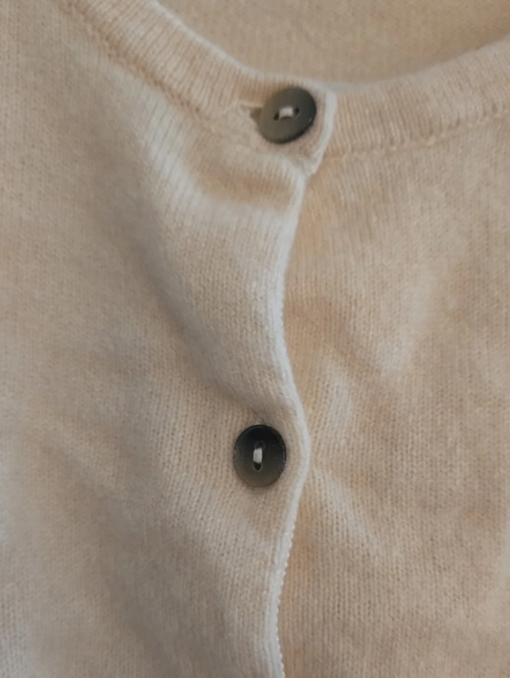 Boden 100% Cashmere Cropped Cardigan 10 Button Front Cream Long Sleeve Neutral